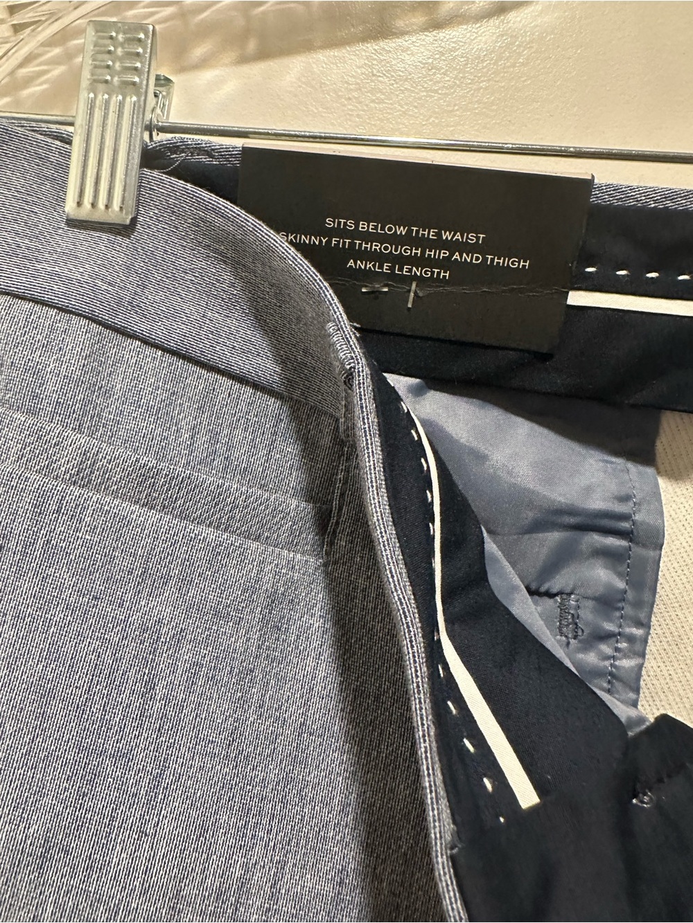 NWT Banana Republic Sloan Blue/Grey Dress Pants Size 8R - Picture 4 of 5